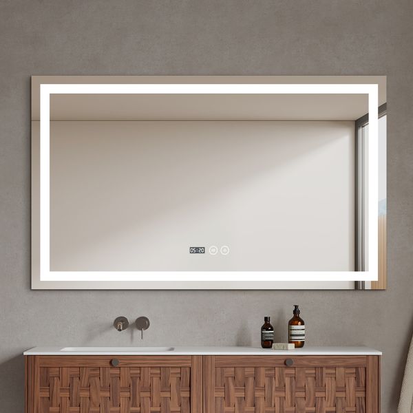 Anti Fog Frameless Rectangular Mirror Wall Mounted 24*31inch 28*35inch 30*39inch 30*47inch 31*51inch