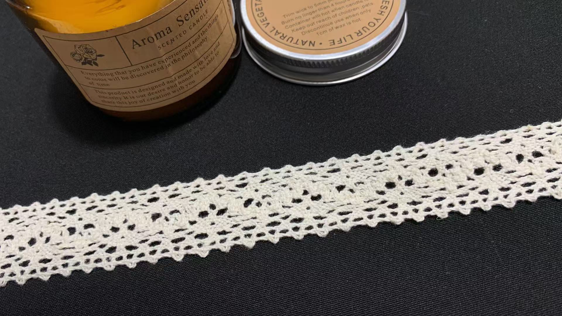 Factory Bulk Wholesale 100% Cotton Crochet Lace Trim 7577 & S6196 | 2.2‑2.3cm Hollow Lace for Garment Mass Production