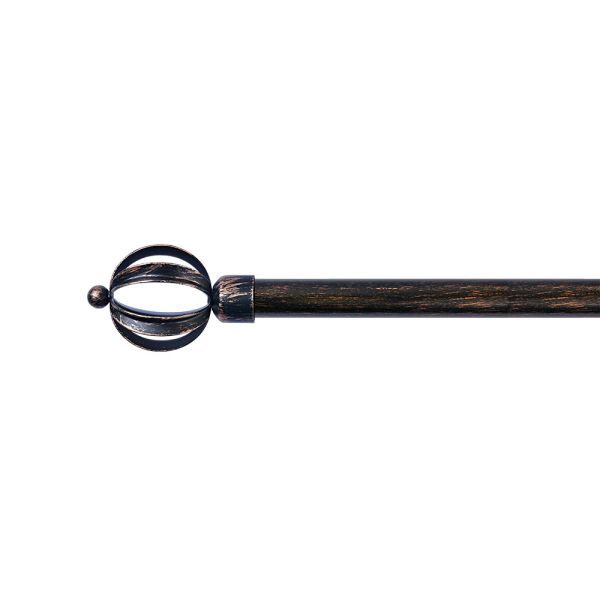 Single Metal Bracket Curtain Pole Sets 28mm Brass Pineapple Rod Brackets