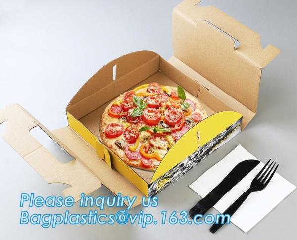 Custom Pizza Packing Paper Box Corrugated With Different Size, Recycle Paper Simple Pizza Package Lunch Box