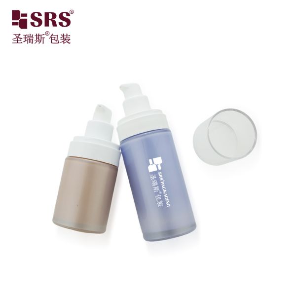 AB001 15ml 30ml 50ml Round Luxury Glass Lotion Pump Bottle Replaceable Type Customization For Moisturizer