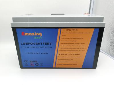 Bateria Lifepo4 24V 100Ah recarregável do barco do rv para o carrinho de golfe