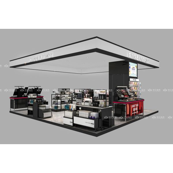 BKC022 Beauty Display Showcase Retail Kiosk Mall Cosmetic Kiosk Design for Skincare Booth