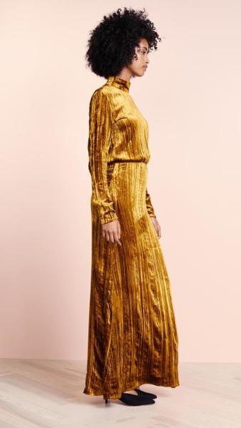 Vestido maxi de veludo das mulheres da forma da roupa ocasional
