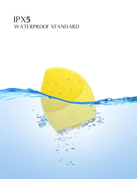 Yellow Electronic Silicone Face Exfoliator For Facial Deep Clean 84*106*35mm