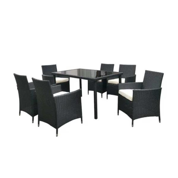 Conjunto de sofás de canto ao ar livre de vime à prova d'água de alta resistência UV moderno cadeira de jardim
