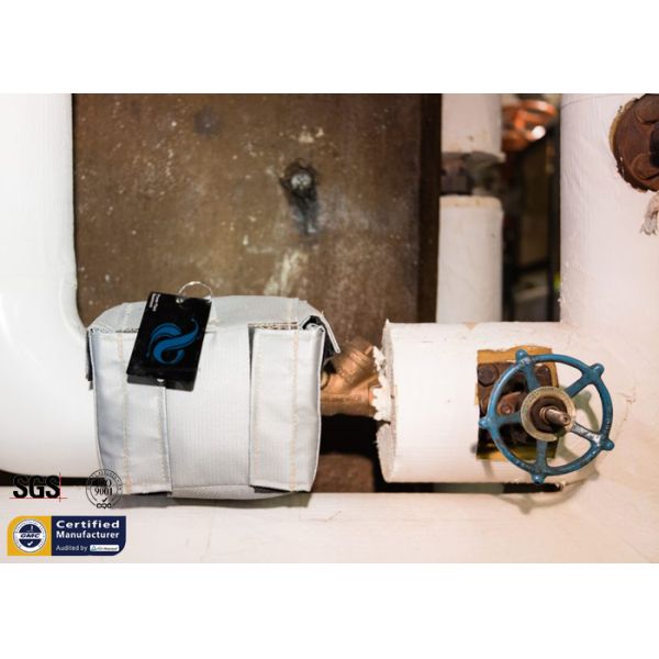 Cubierta desprendible industrial caliente de la válvula de mariposa del vidrio de fibra de la chaqueta del aislamiento