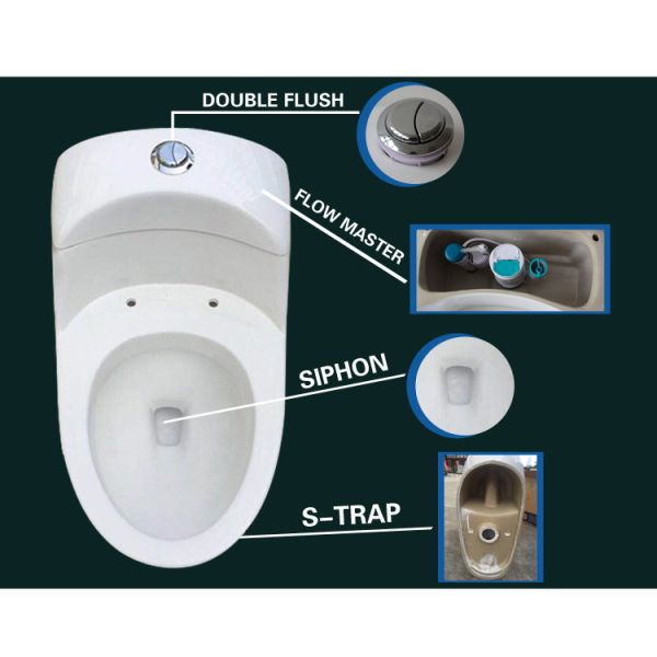 Двойной соединиенный пол туалета - установил санузел ловушки 190mm Wc s