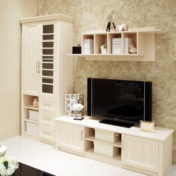 Clean Lines Whole Wall Storage Cabinet for Living Room Furniture Modern Shaker Style TV