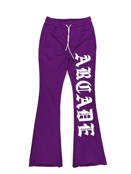 Custom Logo 100% Cotton Fabric Flare Track Jogger Wholesale 3d  Sweatsuits Men Sweatpants Stacked Sweat Men'S Pants