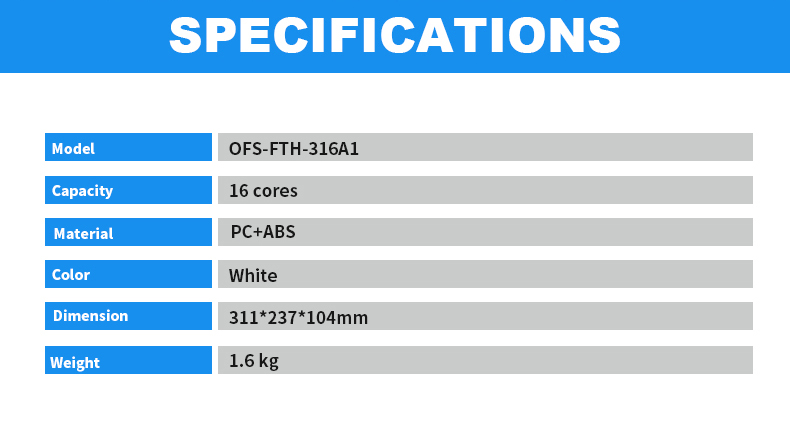 PC ABS IP55 FTTH 12core Fiber Optic Terminal Box