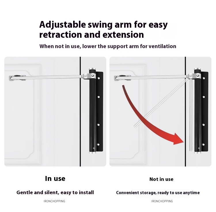 Modern Design Lightweight Stainless Steel Automatic Door Closer Adjustable Speed 180 Opening Invisible Door Spring Bathroom