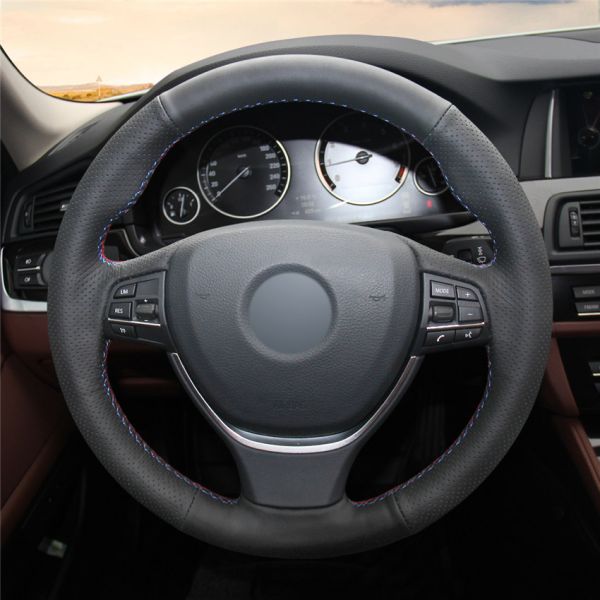ONE Car ONE Template Black PU Leather Hand Sewing Steering Wheel Cover for BMW F10 523Li 525Li 2009 730Li 740Li 750Li