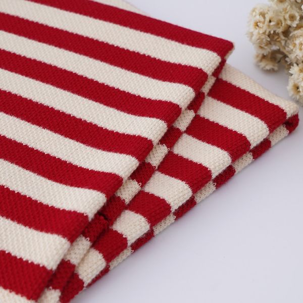 Yarn Dyed Cotton Pique Fabric Wear Resisting 320g Stripe Combing Material