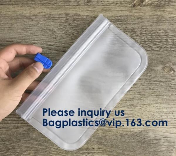 PEVA, Silicone, Reusable Storage Resealable Freezer Food Bags, Leak Proof Zip lockk Airtight lunch Container