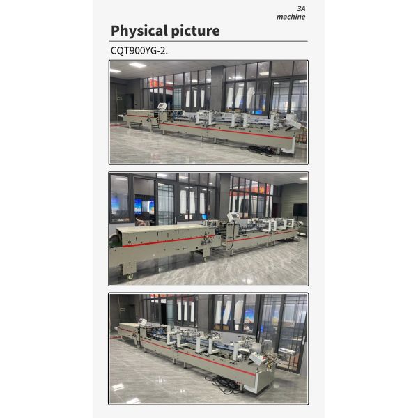 Total length 9.6m automatic lock bottom folder gluer for cardboard box folding machine