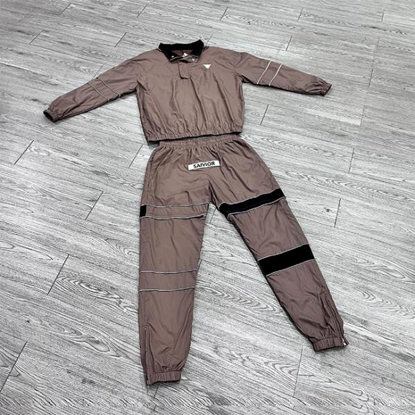 Customized Printing Label Nylon Fabric Windbreaker Jacket Leggings Sweat Pants Tracksuit Joggers Sweatsuit OEM Clothing