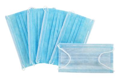 Splash Repellent Disposable Non Woven Mask , 3 Ply Disposable Face Mask