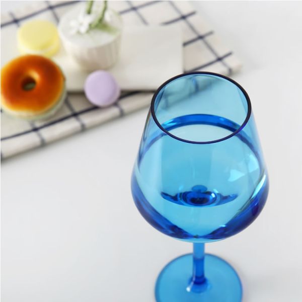 Colored Stemmed Reusable Plastic Wine Glasses Acrylic BPA Free Plastic Wine Goblet