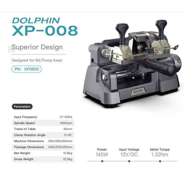 Xhorse Dolphin XP008 XP-008 Manual Key Cutting Machine for Special Keys
