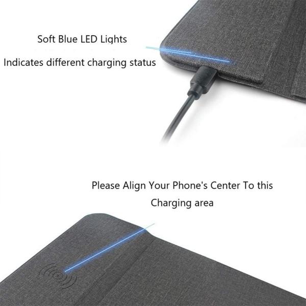 Qi-enabled Mobile Phones Compatible Wireless QI Fast Charging PAD with Magnetic and Non-slip Mat