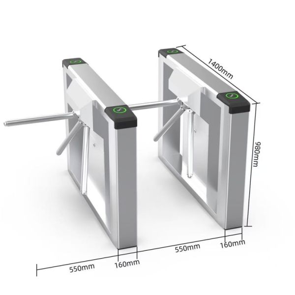Dual Motor Fully Automatic Tripod Turnstile Gate Access Control with Face Recognition