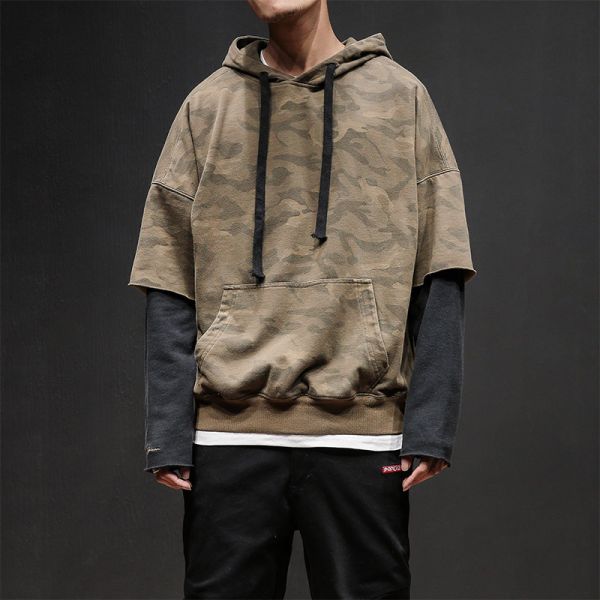 Autumn Mens Oversized Pullover Hoodie For Sports Xxxxl Size Plain Neck