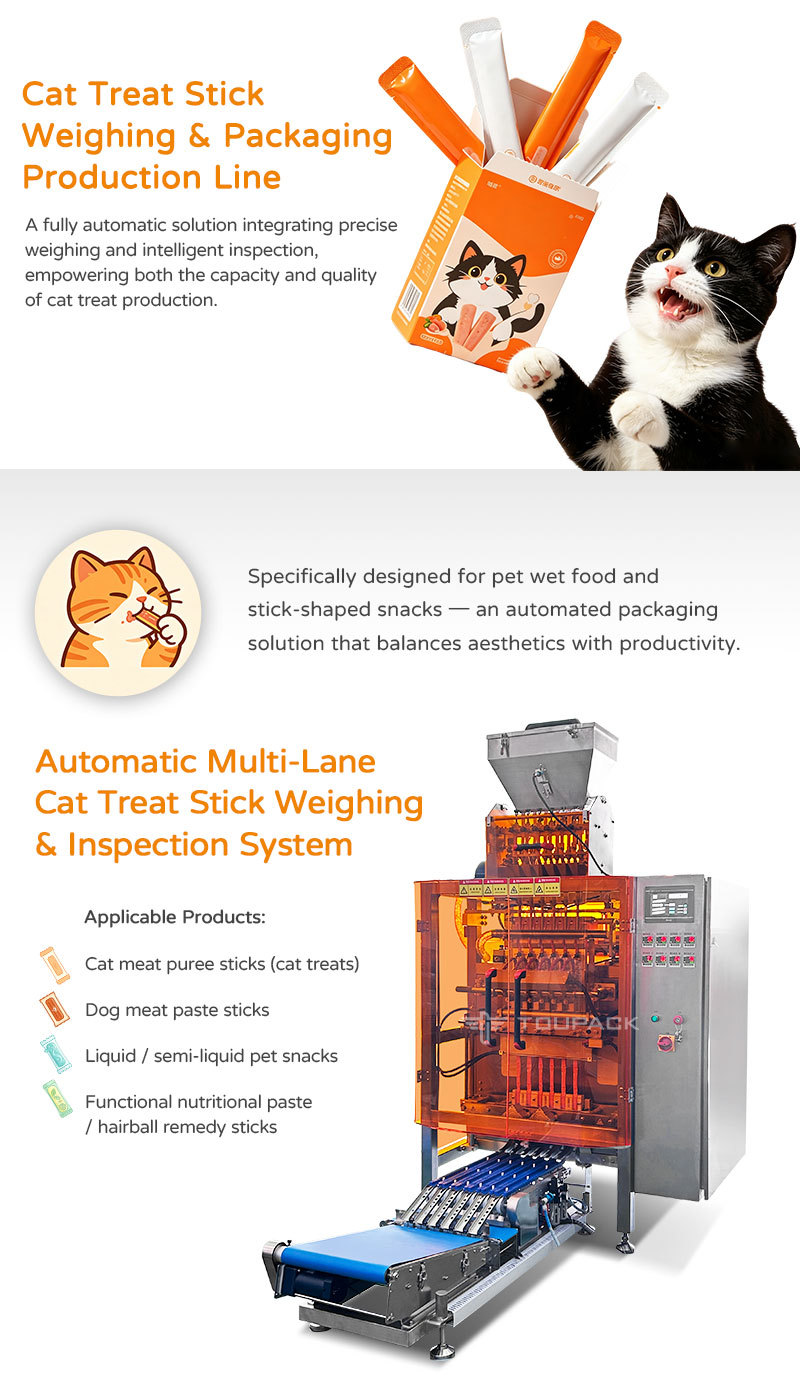 Cat Treat Stick Packaging Machine | Multi-Lane Solution