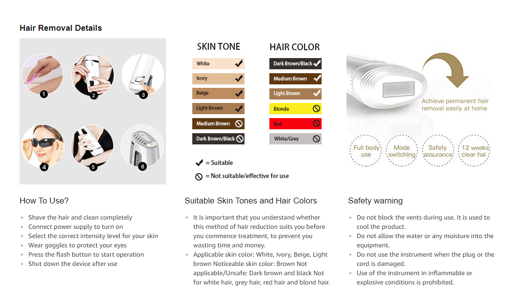 Portable IPL Hair Removal Machine