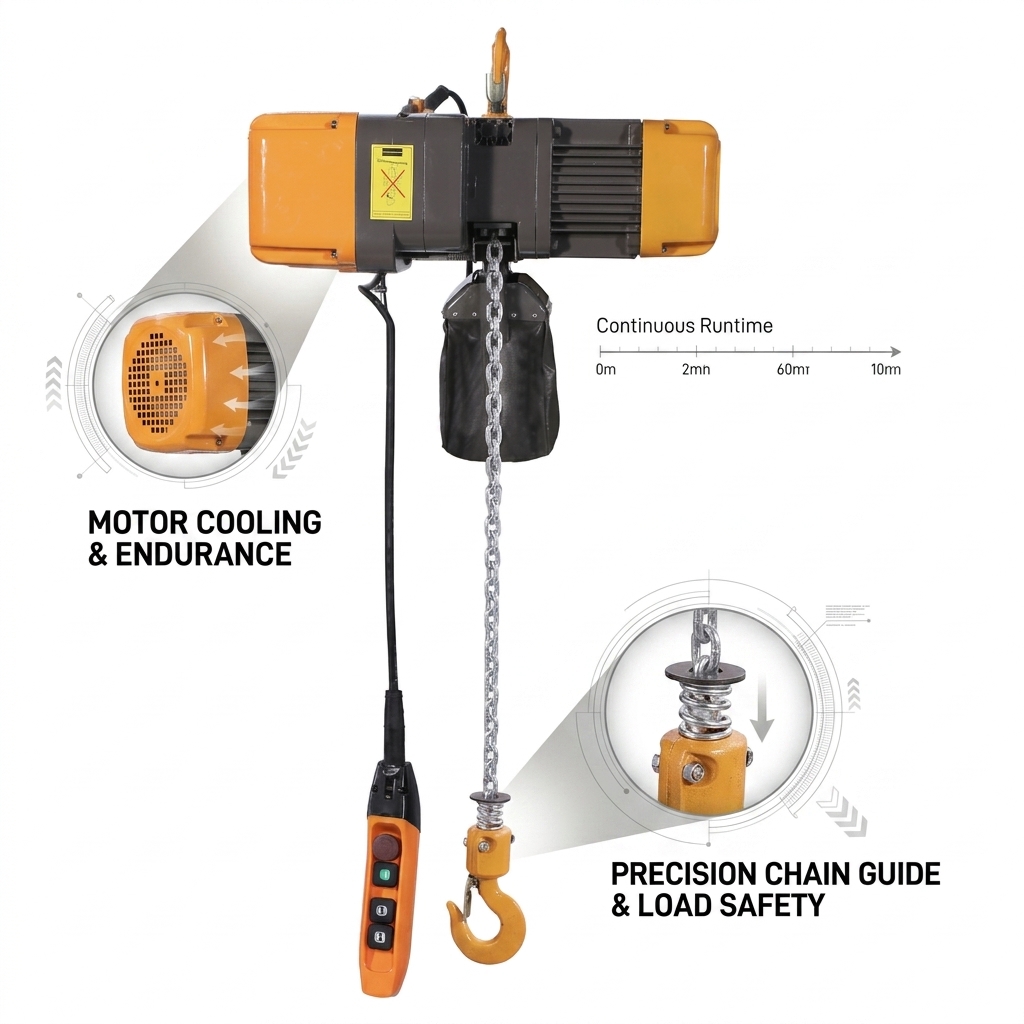 1 Ton Hook Chain Hoist 380V Motorized Trolley Chain Hoist Traveling Type IP55