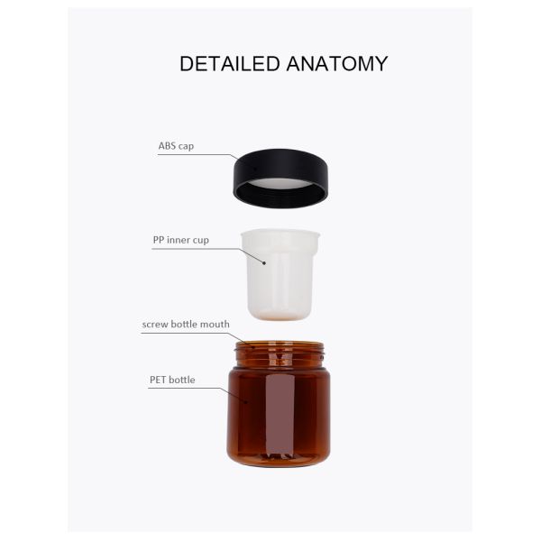 PET Empty Skincare Bottles 30g 50g Brown Skincare Packaging With Screw Cap
