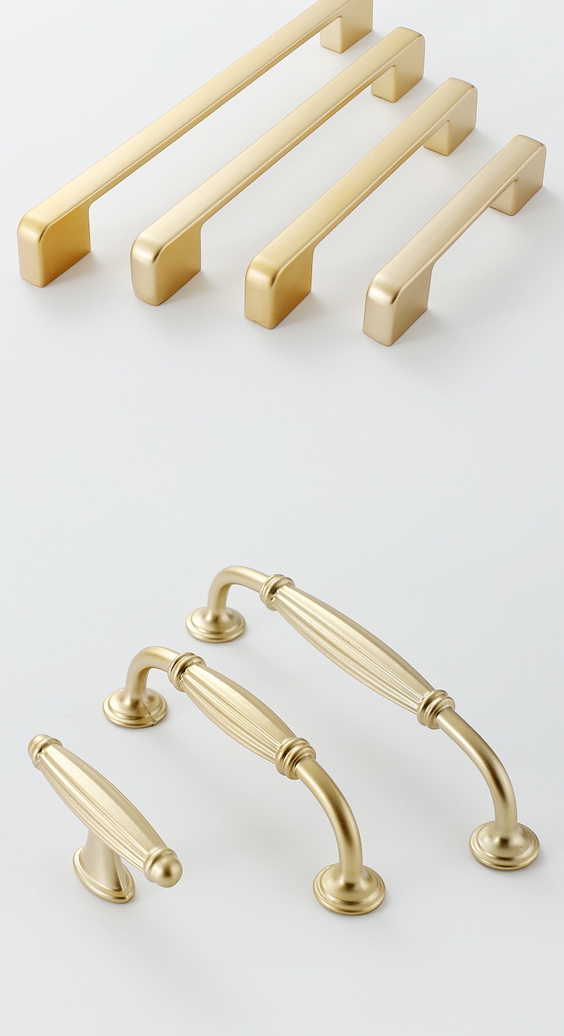 Modern Simple Luxury Golden Aluminum Alloy Durable Rectangle Cabinet Door Handle Invisible Kitchen Gym Closet Wardrobe Drawer