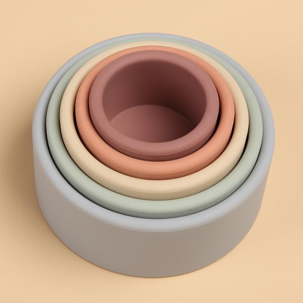 Brain Development Baby Silicone Products Silicone Stacking Cups SGS