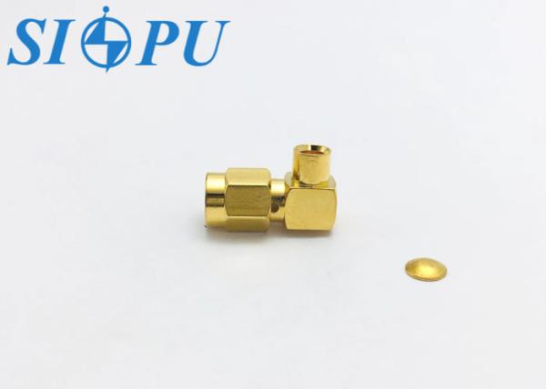 SMA Male RF Coaxial Connector – Right Angle, Compatible with 2# Semi-Rigid / Semi-Flexible Cable