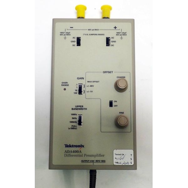 2 port Active TEKTRONIX ADA400A Differential Preamplifier 10 μV/Div Sensitivity Tested