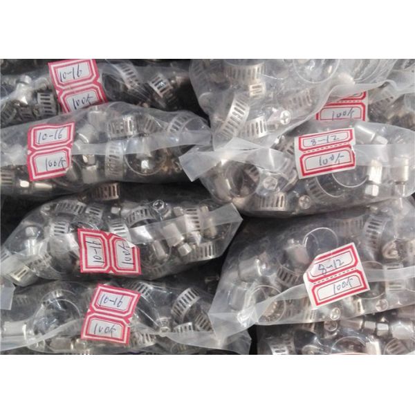 201 Stainless Steel Pipe Clamps / Ss Hose Clamp 10-16 13-19 Diameter