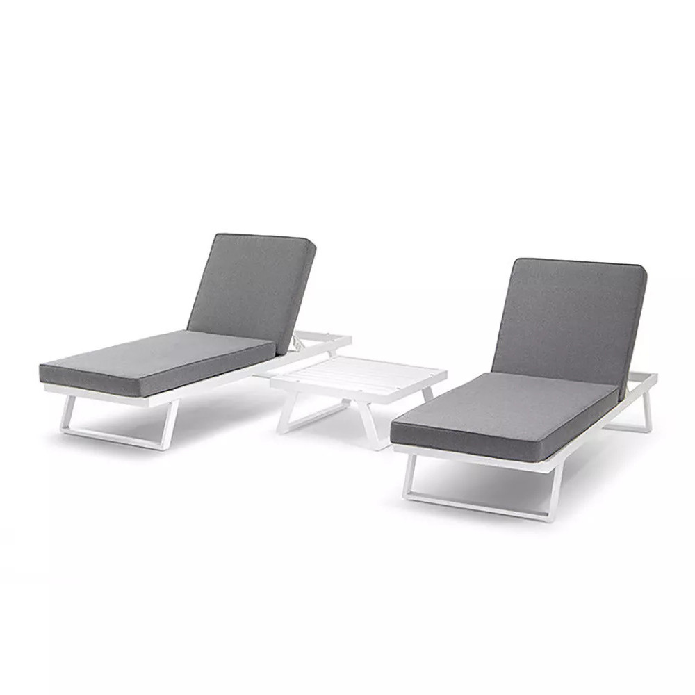 Modern Aluminum Frame Patio Furniture Sun Lounger for Garden Sofa Sectional Lounge Set