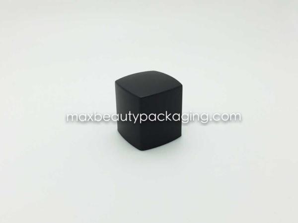 N2025 square uv coating matte black nail polish cap nail polish packaging double cap soft touch coating plastic cap
