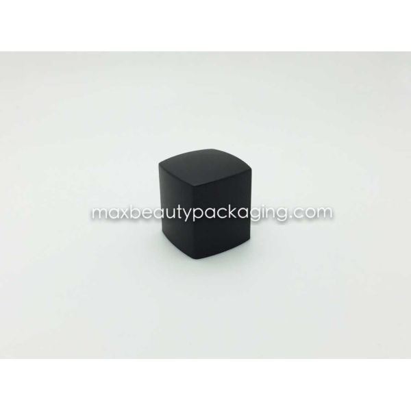 N2025 square uv coating matte black nail polish cap nail polish packaging double cap soft touch coating plastic cap