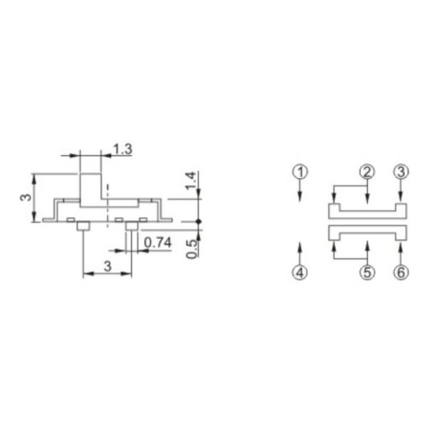 DC 4V переключателей скольжения держателя Pcb миниатюрный для телекоммуникационного оборудования
