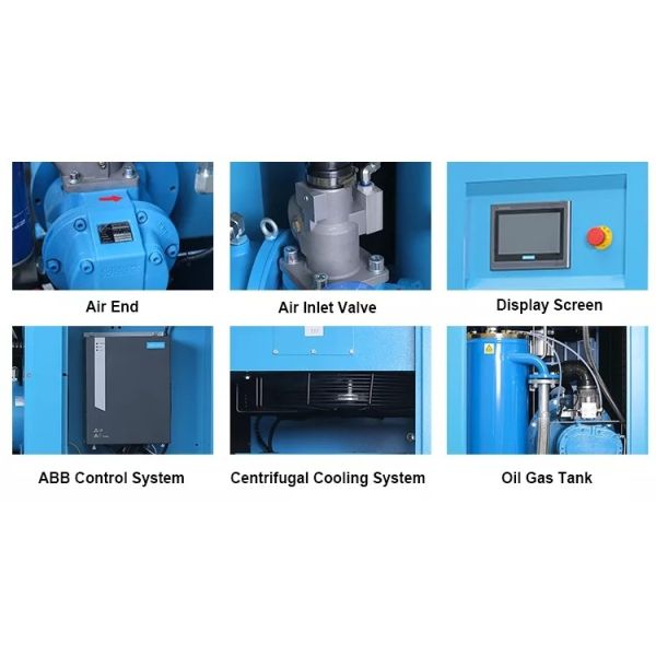 55KW 75HP 8bar PM Industrial Compact Screw Compressor Single Phase 350cfm