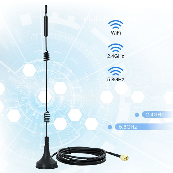 WiFi 2.4GHz 5GHz 5.8GHz Магнитная антенна для беспроводной видеокамеры видеонаблюдения