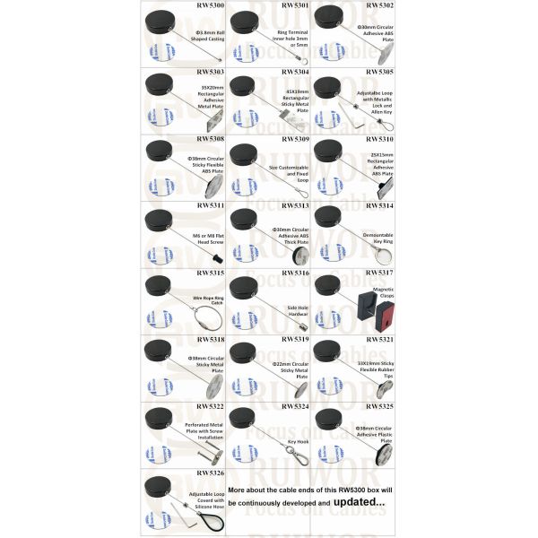 RW5304 Round Security Display Tether Plus 45X19mm Rectangular Sticky Metal Plate
