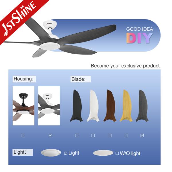 Indoor Room 60-inch LED Ceiling Fan with 5 ABS Plastic Blades and Energy Efficiency