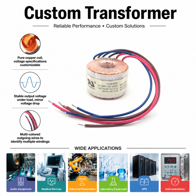 Pure Copper Winding Custom Toroidal Transformer For Audio And Medical Equipment