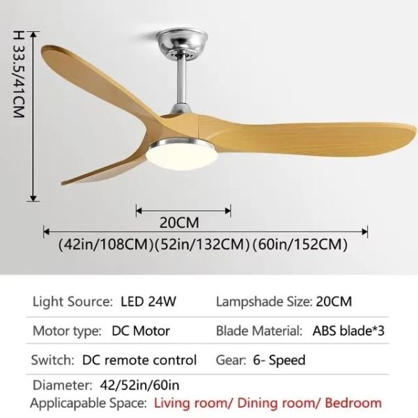 Luxury Ceiling Fan Light Remote LED Electric Fan Light with glass lampshade metal Stealth Fan Light (WH-VLL-28)