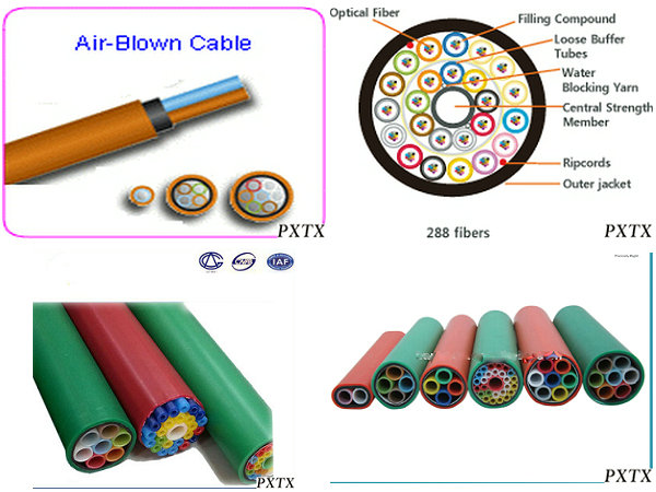 High Density 24 - 144 Core Air Blown Fiber Optic Cable For Outdoor FTTH