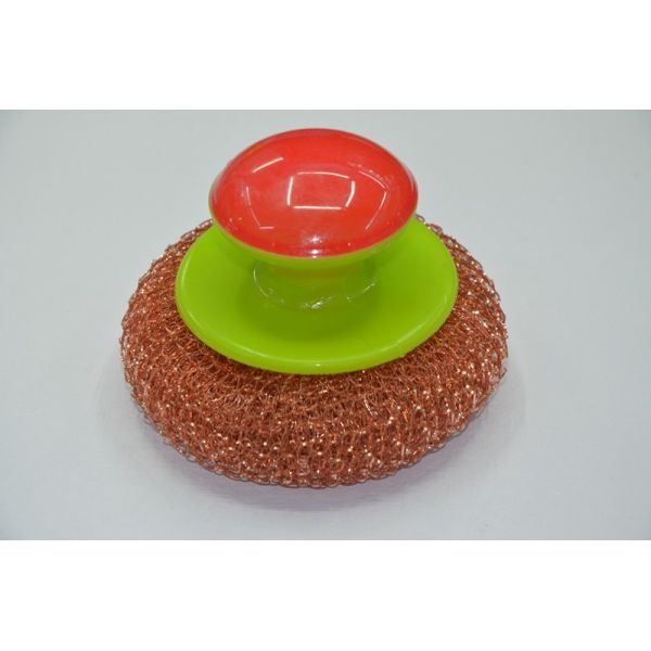 Round Copperized Stainless Steel Scrubbing Pads , Wear Resistant Metal Scouring Pad