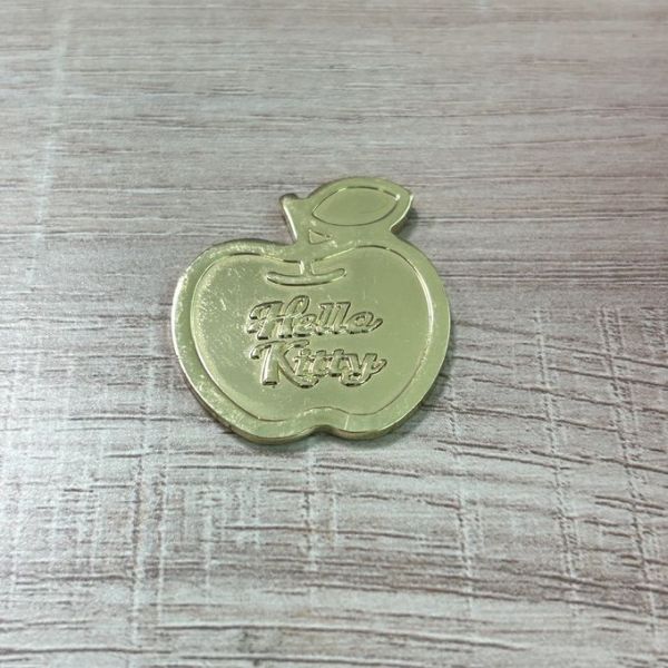 Hello Kitty Apple Shaped Gold Enamel Pin, Sanrio Character Collectible Lapel Pin