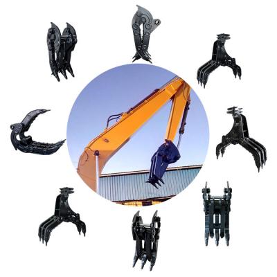 Customized Mechanical Excavator Grab , Excavator Log Grapple Q355B Material
